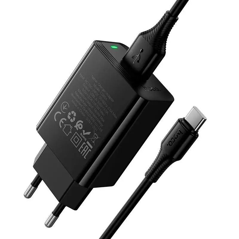 Мережевий зарядний пристрій HOCO CS91A Leader single-port charger set(Type-C) Black
