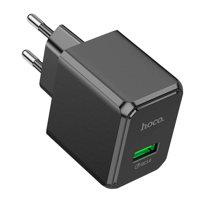 Мережевий зарядний пристрій HOCO CS12A Ocean single port QC3.0 charger Black