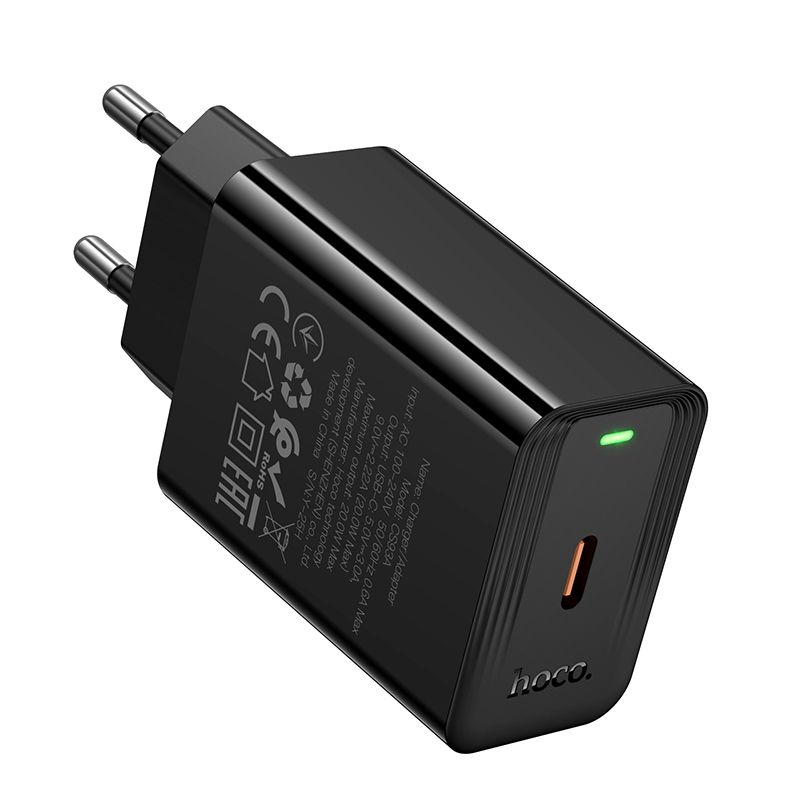Мережевий зарядний пристрій HOCO CS93A Leader single port PD20W charger Black