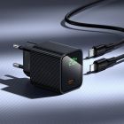 Мережевий зарядний пристрій HOCO CS82A Excellent single port PD20W charger with digital display set(C to iP) Black