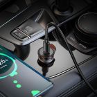 Автомобільний зарядний пристрій HOCO NZ16 Rigorous single port PD30W car charger set(C to C) Metal Grey