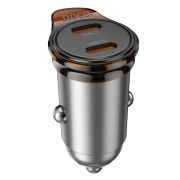 Автомобільний зарядний пристрій HOCO NZ16B Rigorous PD45W(2C) car charger Metal Grey