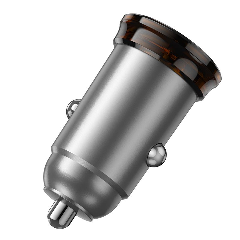 Автомобільний зарядний пристрій HOCO NZ16B Rigorous PD45W(2C) car charger Metal Grey