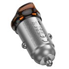 Автомобільний зарядний пристрій HOCO NZ16B Rigorous PD45W(2C) car charger Metal Grey