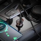 Автомобільний зарядний пристрій HOCO NZ16B Rigorous PD45W(2C) car charger Metal Grey