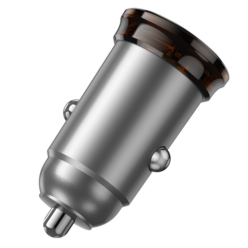 Автомобільний зарядний пристрій HOCO NZ16 Rigorous single port PD30W car charger Metal Grey