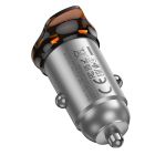 Автомобільний зарядний пристрій HOCO NZ16 Rigorous single port PD30W car charger Metal Grey
