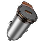Автомобільний зарядний пристрій HOCO NZ16 Rigorous single port PD30W car charger Metal Grey