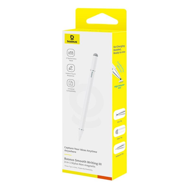 Стилус Baseus Smooth Writing III 3-in-1 Passive Stylus Non-magnetic Version Moon White