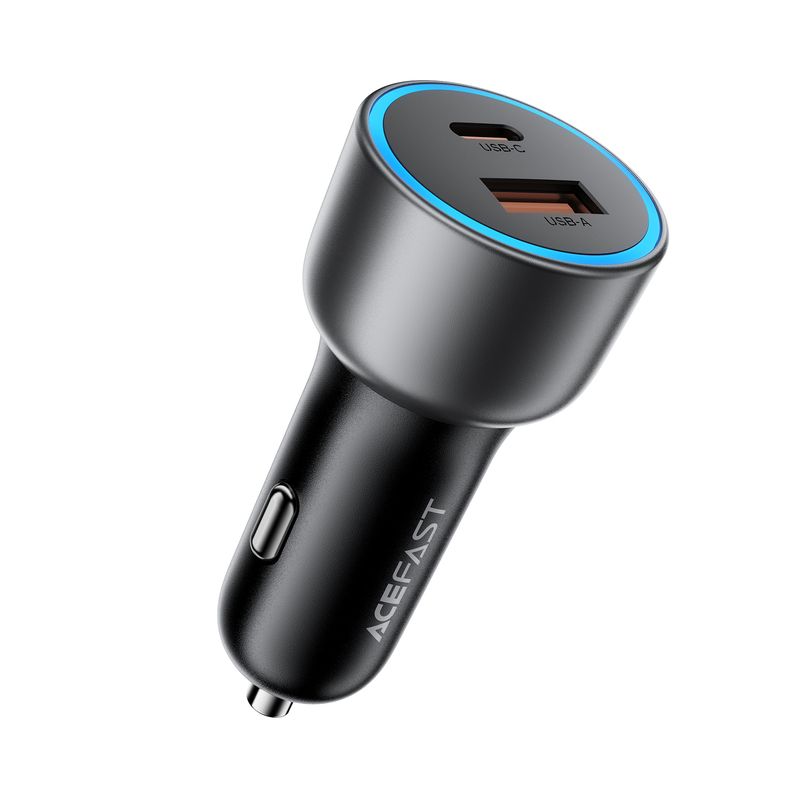 Автомобільний зарядний пристрій ACEFAST B21 75W(USB-C+USB-A)car charger Metal Gray
