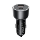 Автомобільний зарядний пристрій ACEFAST B21 75W(USB-C+USB-A)car charger Metal Gray
