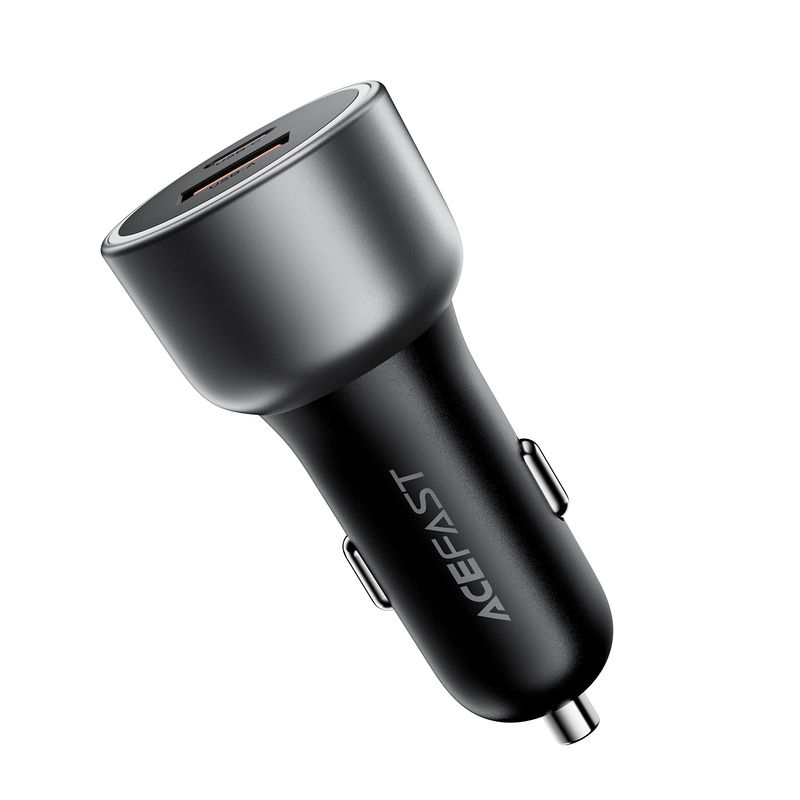 Автомобільний зарядний пристрій ACEFAST B21 75W(USB-C+USB-A)car charger Metal Gray