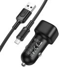 Автомобільний зарядний пристрій BOROFONE BZ34 Cloud single port QC3.0 car charger set(Micro) Black