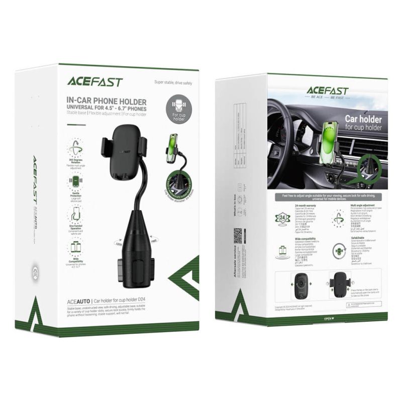 Автотримач для телефона ACEFAST D24 car holder for cup holder Black