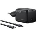 Мережевий зарядний пристрій з кабелем UGREEN X517 25W USB-C GaN Fast Charger Set EU+1M CC Cable black
