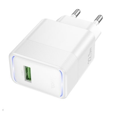 Мережевий зарядний пристрій з кабелем HOCO CS111A Lounge single-port 22.5W multi-protocol charger White