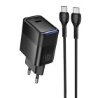 Мережевий зарядний пристрій з кабелем HOCO CS113A Lounge single port PD40W charger White