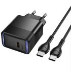 Мережевий зарядний пристрій з кабелем HOCO CS113A Lounge single port PD40W charger White