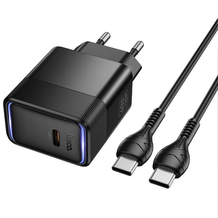 Мережевий зарядний пристрій з кабелем HOCO CS113A Lounge single port PD40W charger White