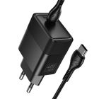 Мережевий зарядний пристрій з кабелем HOCO CS113A Lounge single port PD40W charger White