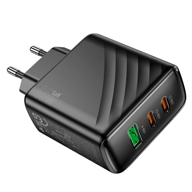 Мережевий зарядний пристрій HOCO CS26A Article PD45W(2C1A) charger Black