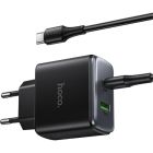 Мережевий зарядний пристрій HOCO C158A Upgrade PD45W(1C1A) charger set(C to C) Black