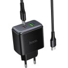 Мережевий зарядний пристрій HOCO C158A Upgrade PD45W(1C1A) charger set(C to C) Black