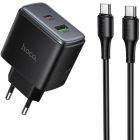 Мережевий зарядний пристрій HOCO C158A Upgrade PD45W(1C1A) charger(EU) Black