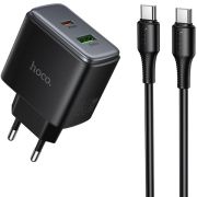 Мережевий зарядний пристрій HOCO C158A Upgrade PD45W(1C1A) charger(EU) Black