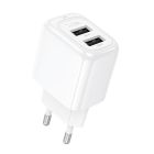 Мережевий зарядний пристрій HOCO CS51A Surplus dual-port charger(EU) White