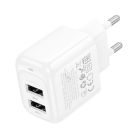 Мережевий зарядний пристрій HOCO CS51A Surplus dual-port charger(EU) White