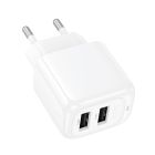 Мережевий зарядний пристрій HOCO CS51A Surplus dual-port charger(EU) White