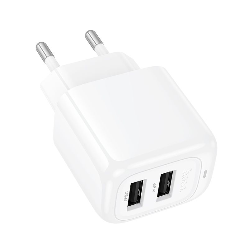 Мережевий зарядний пристрій HOCO CS51A Surplus dual-port charger(EU) White