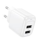 Мережевий зарядний пристрій HOCO CS51A Surplus dual-port charger(EU) White