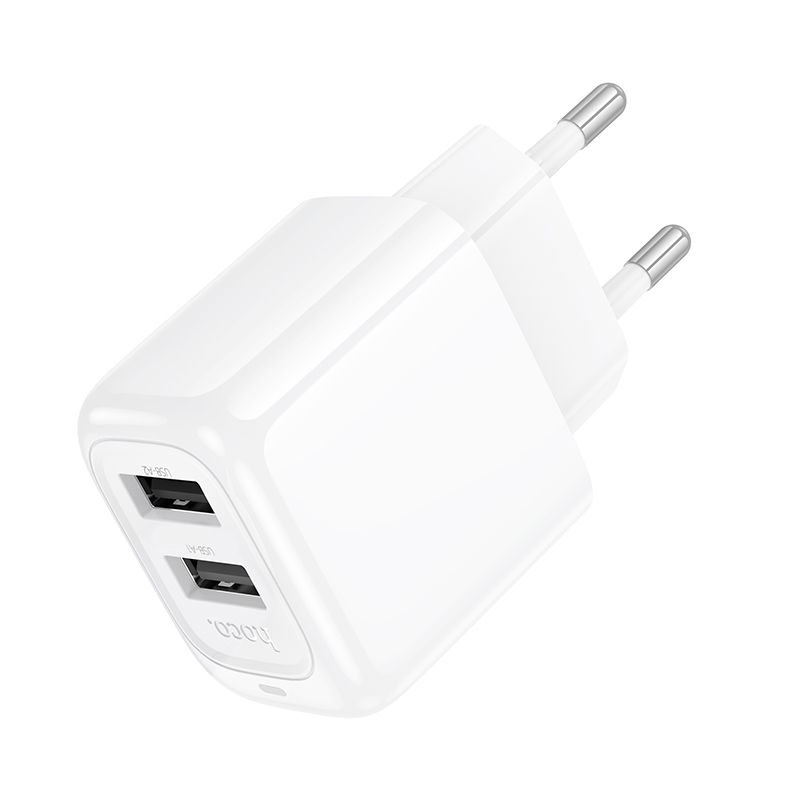 Мережевий зарядний пристрій HOCO CS51A Surplus dual-port charger(EU) White
