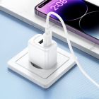 Мережевий зарядний пристрій HOCO CS51A Surplus dual-port charger(EU) White