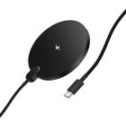 Бездротовий зарядний пристрій HOCO CW62 Peak desktop wireless fast charger with digital display and cable Black