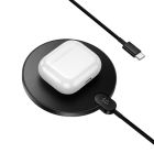 Бездротовий зарядний пристрій HOCO CW62 Peak desktop wireless fast charger with digital display and cable Black