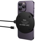 Бездротовий зарядний пристрій HOCO CW62 Peak desktop wireless fast charger with digital display and cable Black