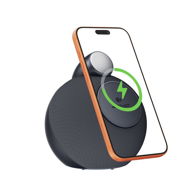 Портативна колонка ACEFAST K10 Air speaker with wireless charger Metal Grey