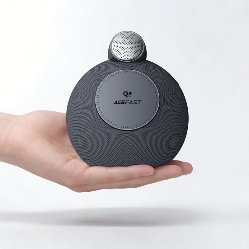 Портативна колонка ACEFAST K10 Air speaker with wireless charger Metal Grey