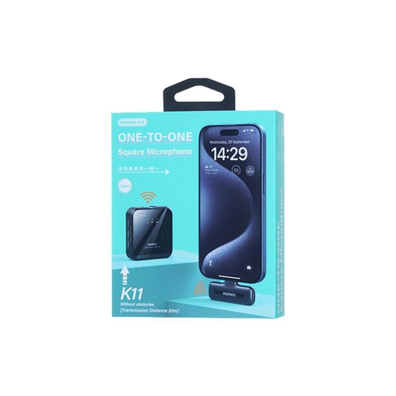 Бездротова мікрофонна система "REMAX 1 in 1 Square microphone  K11"  Type-c