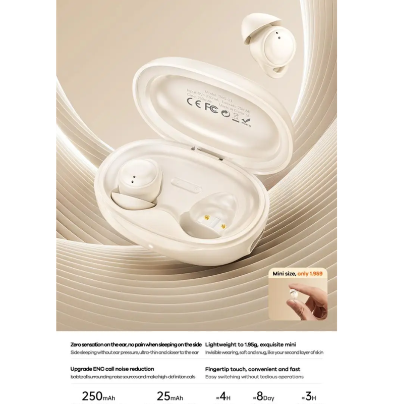 Бездротові навушники TWS REMAX Sleep True Wireless Stereo Music Call Earphones TWS-21 Beige