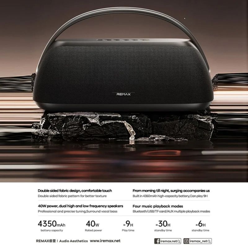 Портативна колонка REMAX RB-M28, 40W, Black