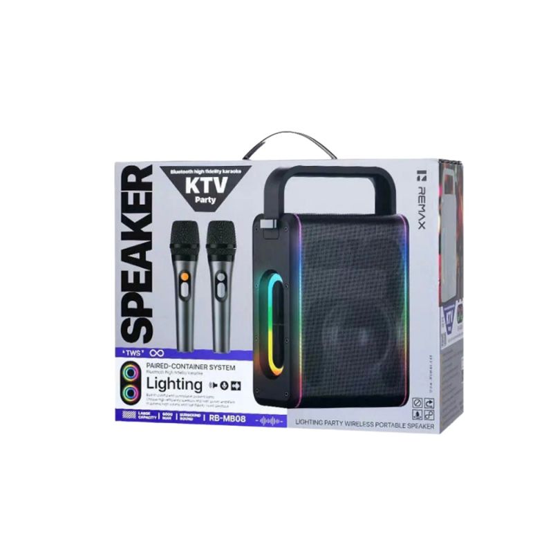Портативна колонка REMAX RB-MB08 Lighting Party Wireless Portable Speaker, 60W, Black