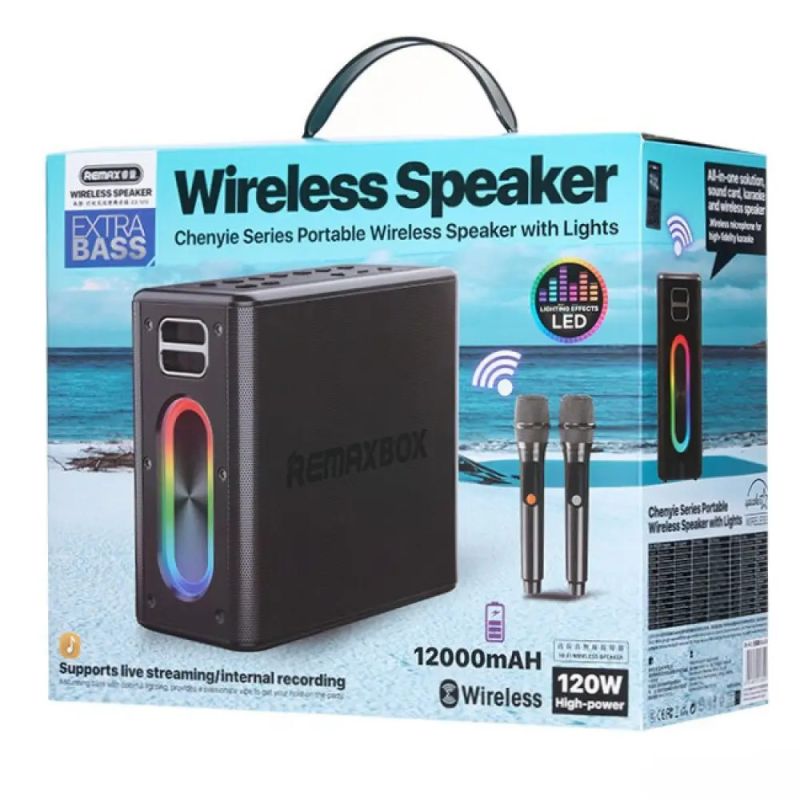 Портативна колонка  REMAX RB-M51 Chenyie Series Portable Wireless Speaker with Lights, 120W, Black