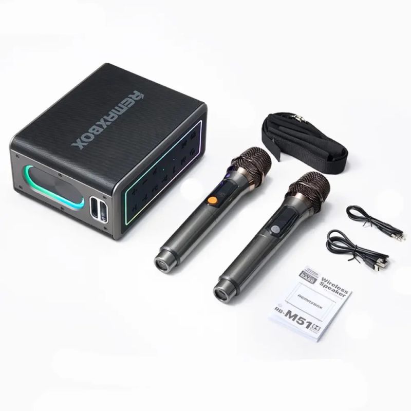 Портативна колонка  REMAX RB-M51 Chenyie Series Portable Wireless Speaker with Lights, 120W, Black