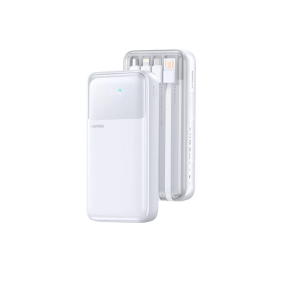 Зовнішній акумулятор REMAX 20W+22.5W with 3 Fast Charging Cable Power Bank 20000mAh FCP-2 White
