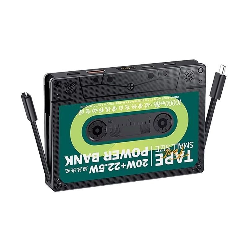 Зовнішній акумулятор REMAX Tape Series PD20W+QC22.5W Cabled Fast Charging Power Bank 10000mAh RPP-533 Black