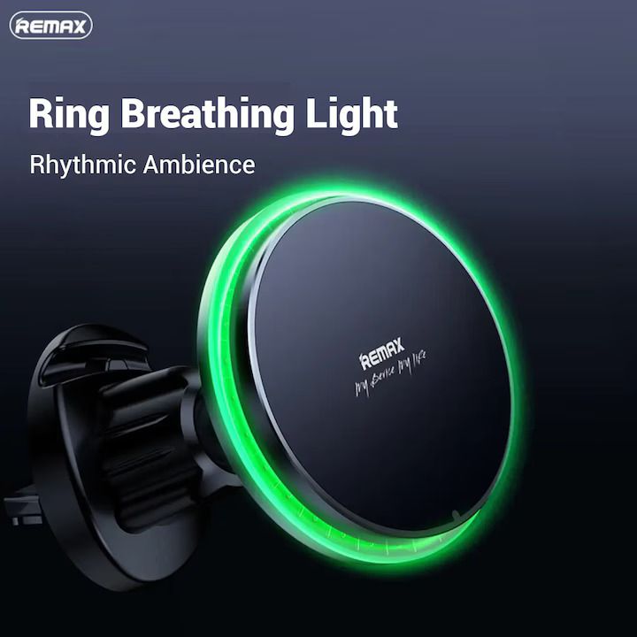Автотримач для телефона з БЗП REMAX MagSafe Magnetic 15W Wireless Charging Car Mount RM-C01 Black